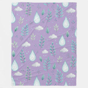 Velo Cobertor de Fleece Nuvem de Chuva Roxa Grande