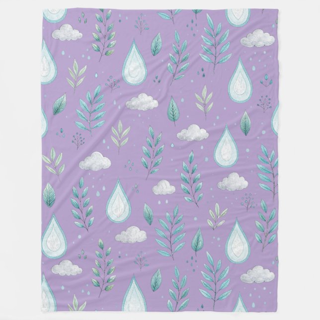 Velo Cobertor de Fleece Nuvem de Chuva Roxa Grande (Frente)