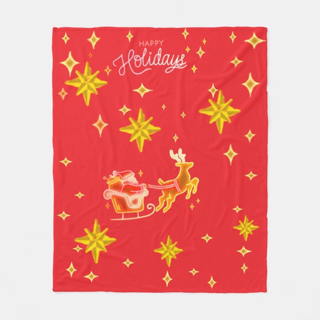 Velo Cobertor de Fleece Papai Noel (Frente)