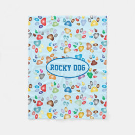 Velo Cobertor de Fleece para Cachorro com Pegada de Pat