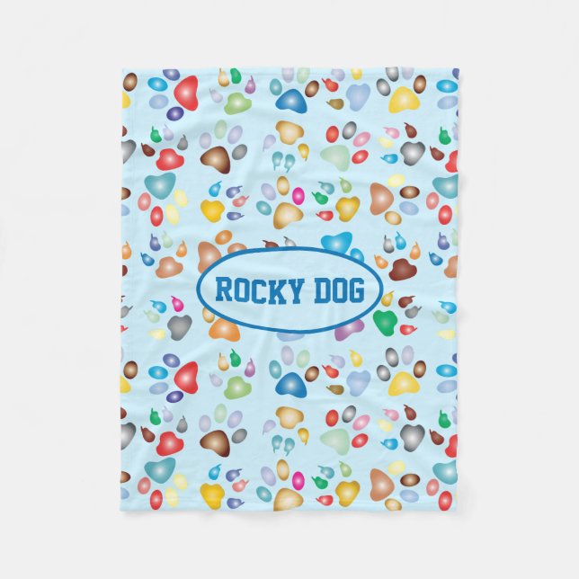 Velo Cobertor de Fleece para Cachorro com Pegada de Pat (Frente)