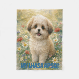 Velo Cobertor de Fleece para Filhote de Lhasa Apso