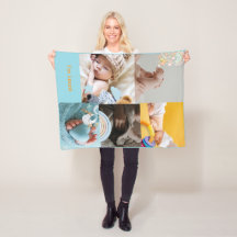 Cobertor de Fleece Personalizado com Foto e Nome d