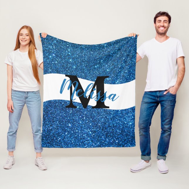 Velo Cobertor de fleece personalizado com glitter (In Situ)