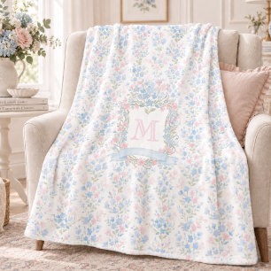 Velo Cobertor de Fleece Personalizado com Monograma Flo