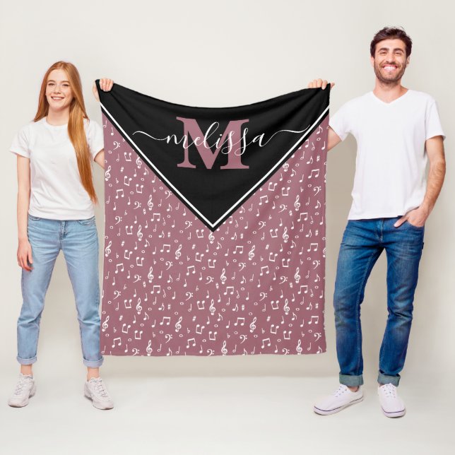 Velo Cobertor de fleece personalizado com símbolos musi (In Situ)