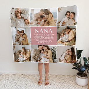 Velo Cobertor de Fleece Personalizado Nana Letter