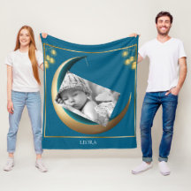 Cobertor de Fleece Personalizado para Bebê com Fot