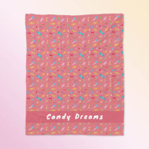 Cobertor de Fleece Personalizado Rosa Coral Candy
