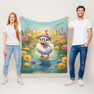 Velo Cobertor de Fleece Personalizável do Patinho Aconc