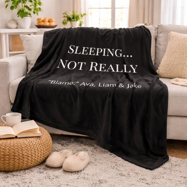 Velo Cobertor de Fleece Preto Branco Mãe Personalizado (Criador carregado)