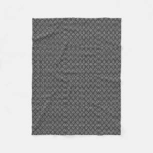 Velo Cobertor de Fleece Preto e Branco Geométrico em Xa