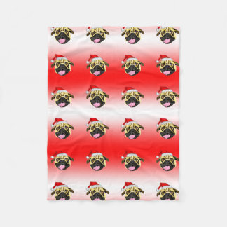 Velo Cobertor de Fleece Pug de Natal