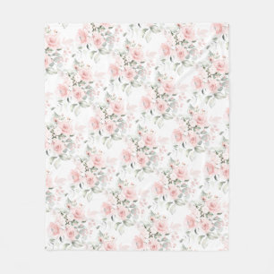 Velo Cobertor de Fleece Rosa Poeira com Efeito Aquarela