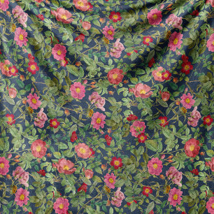 Velo Cobertor de Fleece Rosa Selvagem Vintage em Azul-M