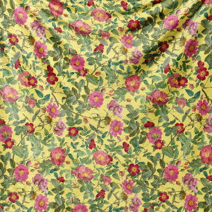 Velo Cobertor de Fleece Rosa Selvagem Vintage em Creme