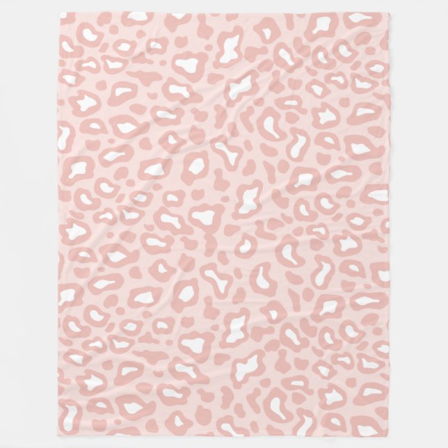 Velo Cobertor de Fleece Rosa Suave Leopardo (Frente)