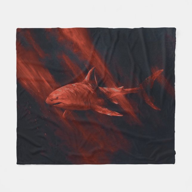 Velo Cobertor de Fleece Shark Vermelho 50 x 60 (Frente (Horizontal))