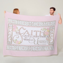 Velo Cobertor de Fleece Substância da Fé (Rosa)