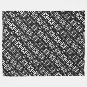 Velo Cobertor de Fleece Tao moderno preto e branco eleg