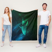 Cobertor de Fleece Tubarão Azul-Verde 50 x 60