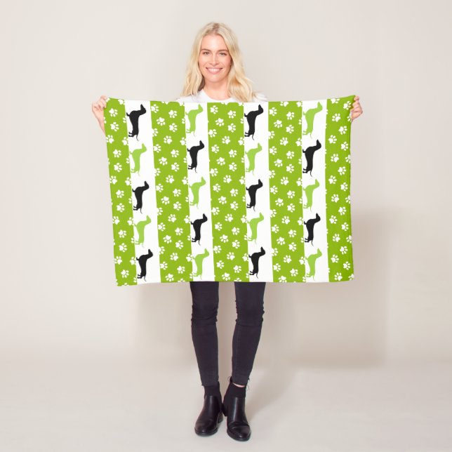Velo Cobertor de Fleece Verde Lima Preto e Branco Dachs (In Situ)