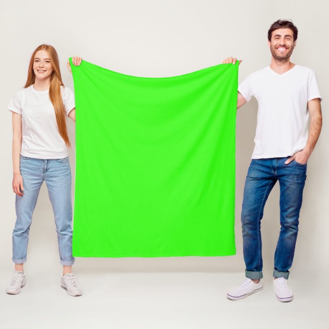 Velo Cobertor de Fleece Verde Neon Personalizado (In Situ)