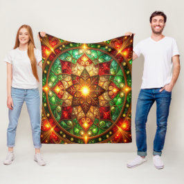 Velo Cobertor de Fleece Verde Vermelho Decorativo