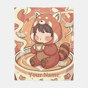 Velo Cobertor de Fleece Vermelho Panda - Warm & Cozy