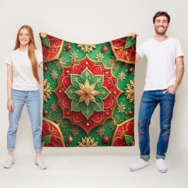 Velo Cobertor de Fleece Vermelho Verde Decorativo