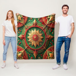 Velo Cobertor de Fleece Vermelho Verde Decorativo