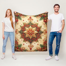 Velo Cobertor de Fleece Vermelho Verde Decorativo