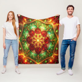 Velo Cobertor de Fleece Vermelho Verde Decorativo