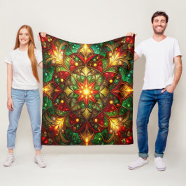 Velo Cobertor de Fleece Vermelho Verde Decorativo
