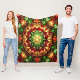 Velo Cobertor de Fleece Vermelho Verde Decorativo