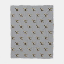 Velo Cobertor de fleece Whippet com fundo cinza