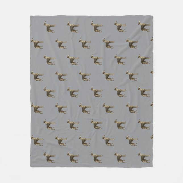 Velo Cobertor de fleece Whippet com fundo cinza (Frente)
