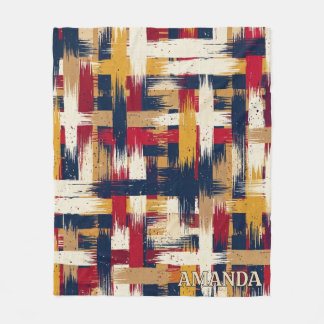 Velo Cobertor de Fleece Xadrez Abstrato Aconchegante