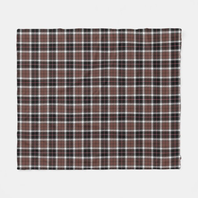 Velo Cobertor de Fleece Xadrez Marrom (Frente (Horizontal))
