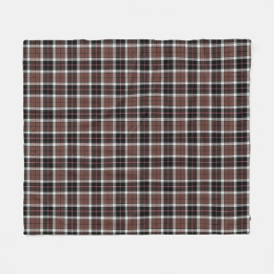 Velo Cobertor de Fleece Xadrez Marrom