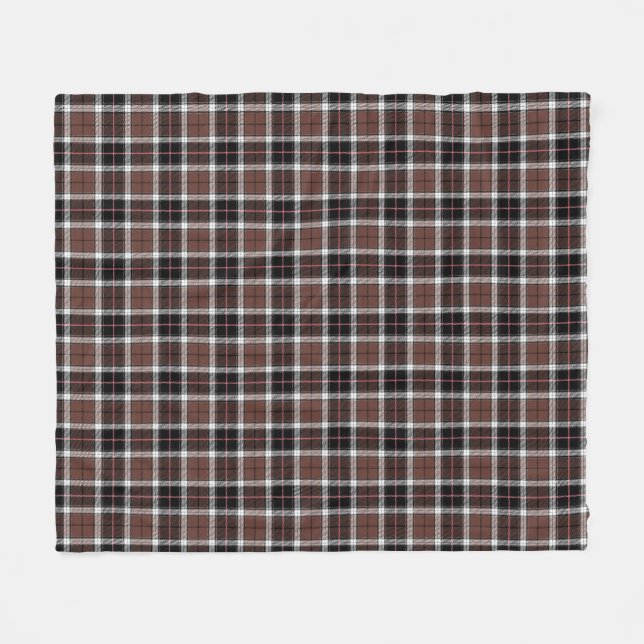 Velo Cobertor de Fleece Xadrez Marrom (Frente (Horizontal))