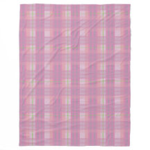 Cobertor de Fleece Xadrez Rosa Moderno