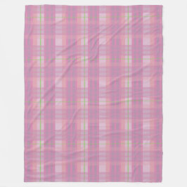 Velo Cobertor de Fleece Xadrez Rosa Moderno