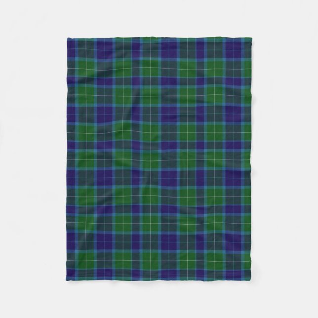 Velo Cobertor de Fleece Xadrez Tartan do Clã Wallace (Frente)