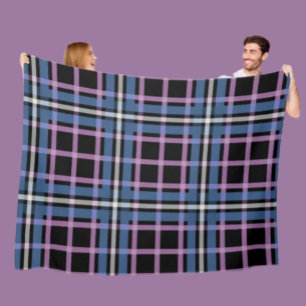 Velo Cobertor de Fleece Xadrez – Xadrez Azul e Lavanda