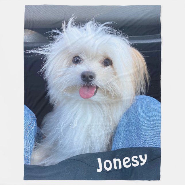 Velo Cobertor de Foto de Cachorro Personalizado com Nom (Frente)
