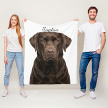 Cobertor de Foto de Labrador Chocolate Personaliza