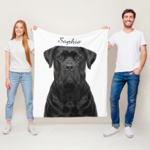 Cobertor de Foto Personalizado de Cane Corso Preto