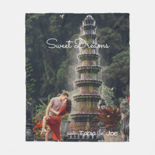 Velo Cobertor de fotos e escrita de sonhos doces podem