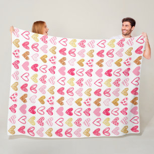 Velo Cobertor de Fraldas - Corações Rosa e Dourado